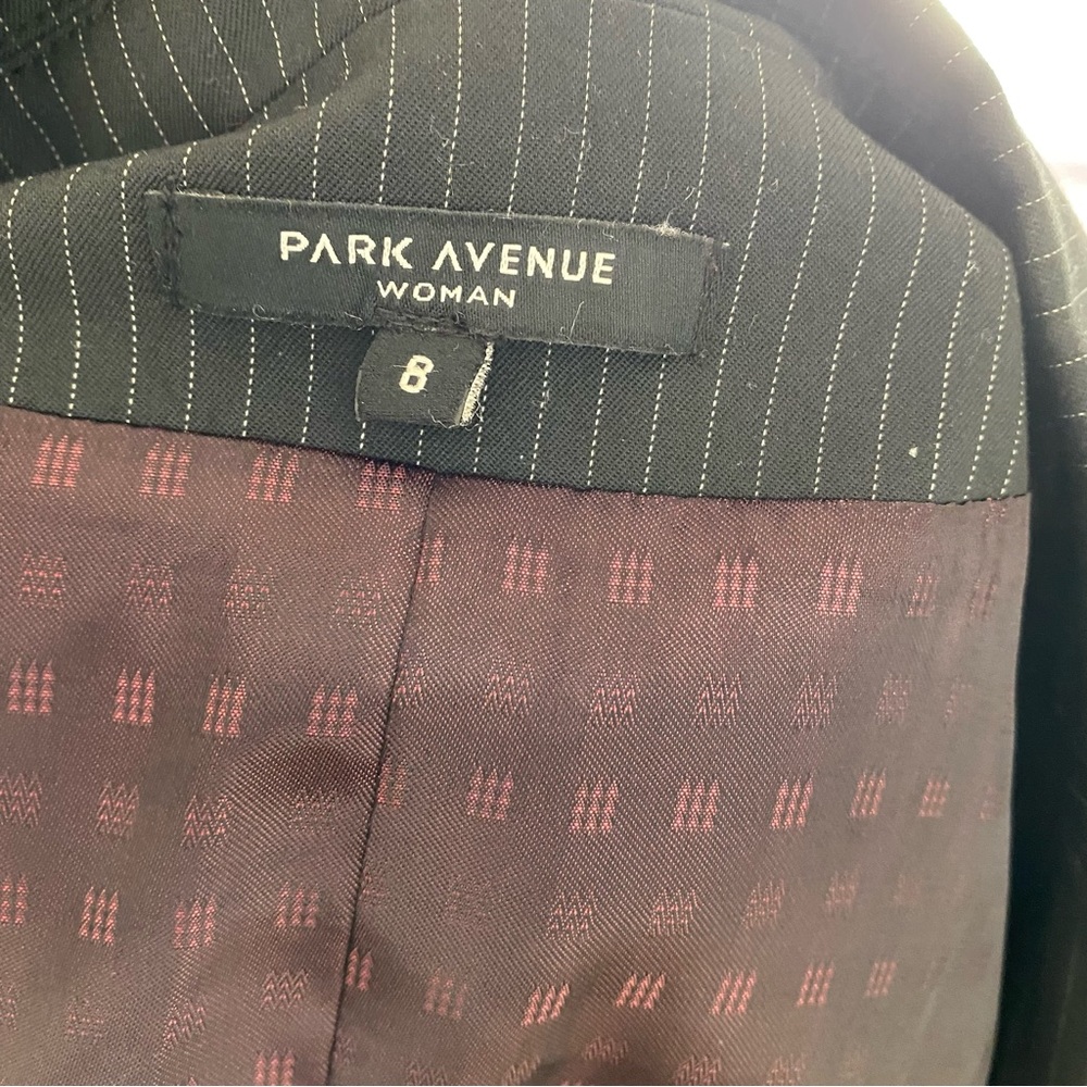 Park avenue womens suit pinstripe tailored blazer in black silk lining inside - Picture 5 of 6